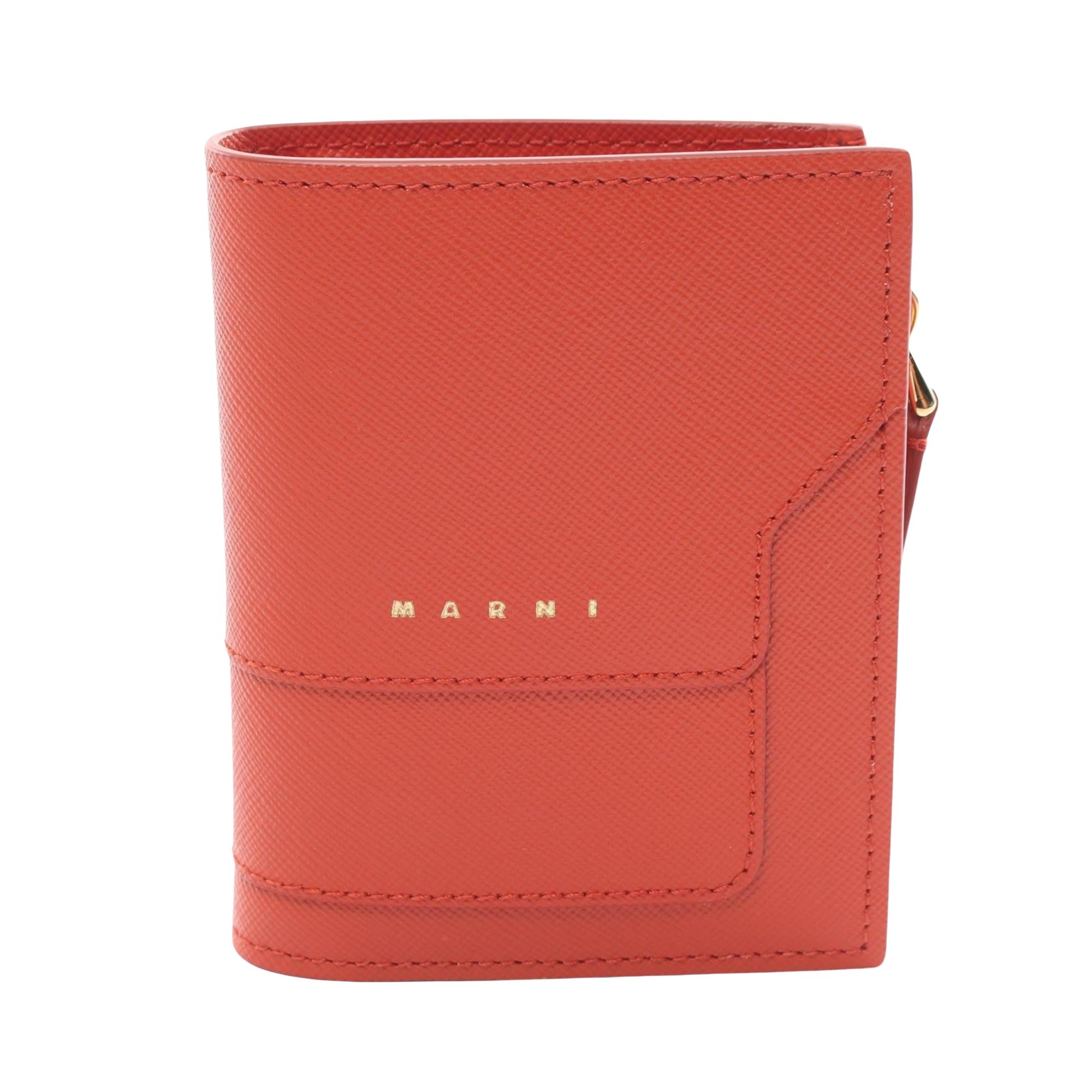 Marni Bi-fold Red Leather Wallet 