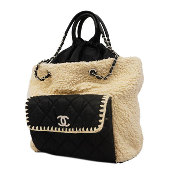 Chanel Cocon neige Beige Wool Handbag 