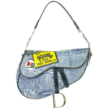 Dior Saddle Blue Denim - Jeans Shoulder Bag