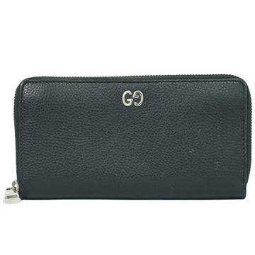 Gucci Zip around Black Leather Wallet 