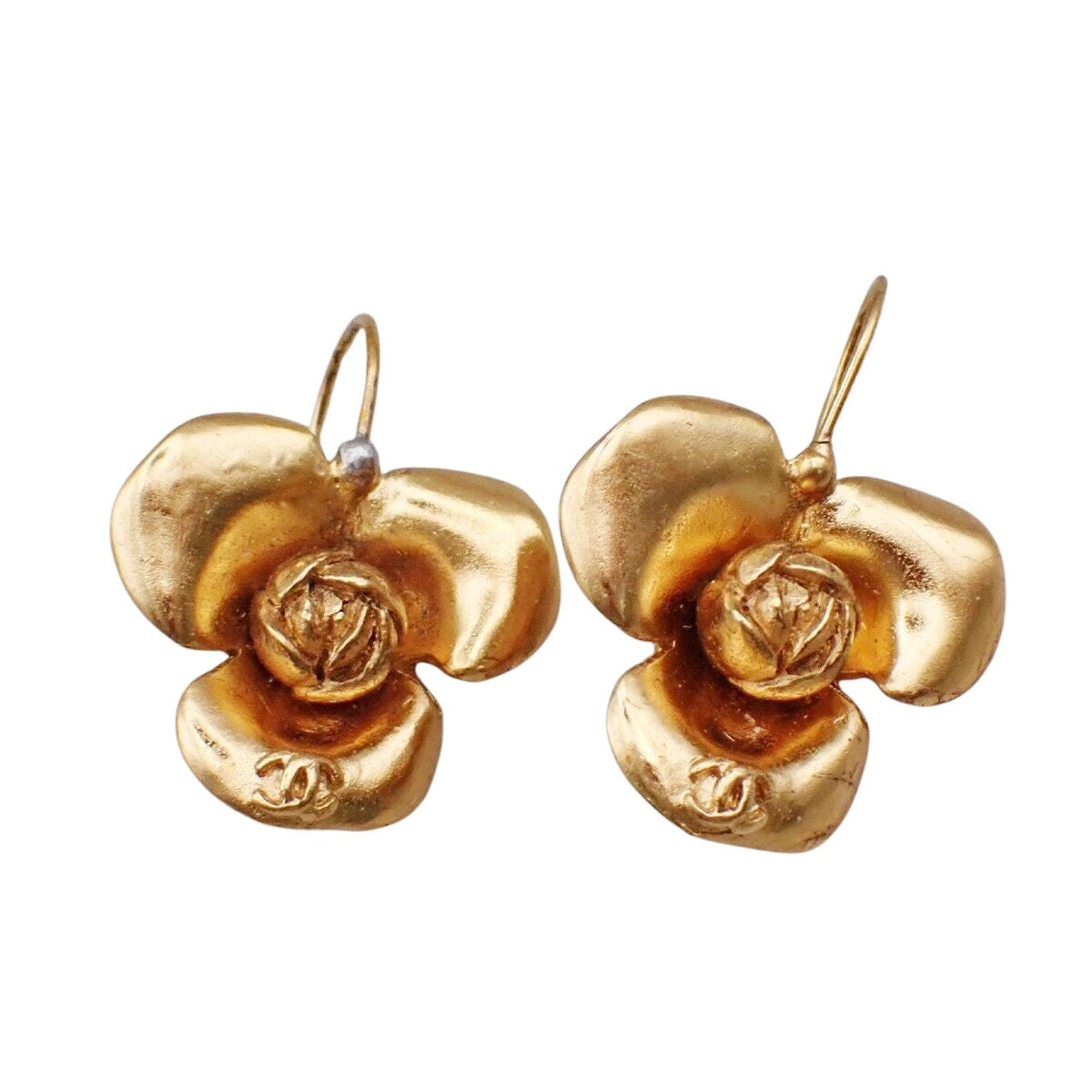 Chanel Camélia Gold Metal Earring 