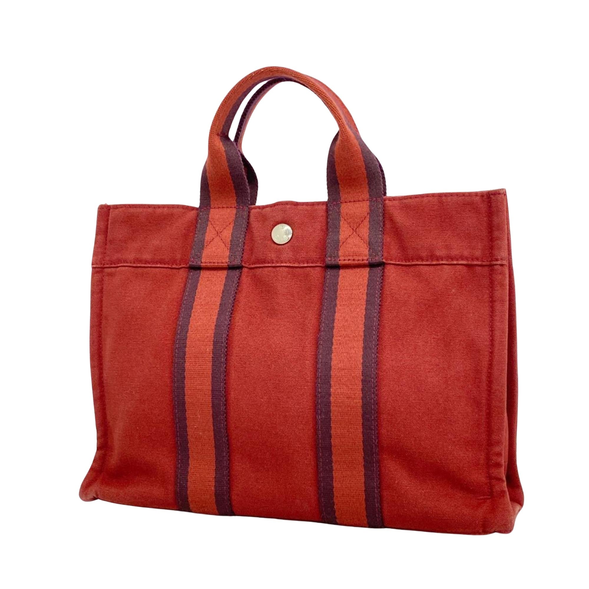 Hermès Herline Red Canvas Tote Bag