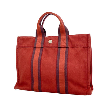 Hermès Herline Red Canvas Tote Bag