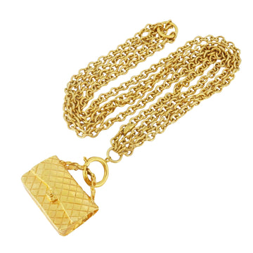 Chanel Matelassé Gold Gold Plated Necklace 