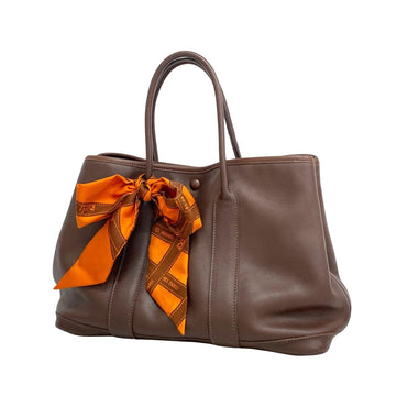 Hermès Garden Party Brown Leather Tote Bag