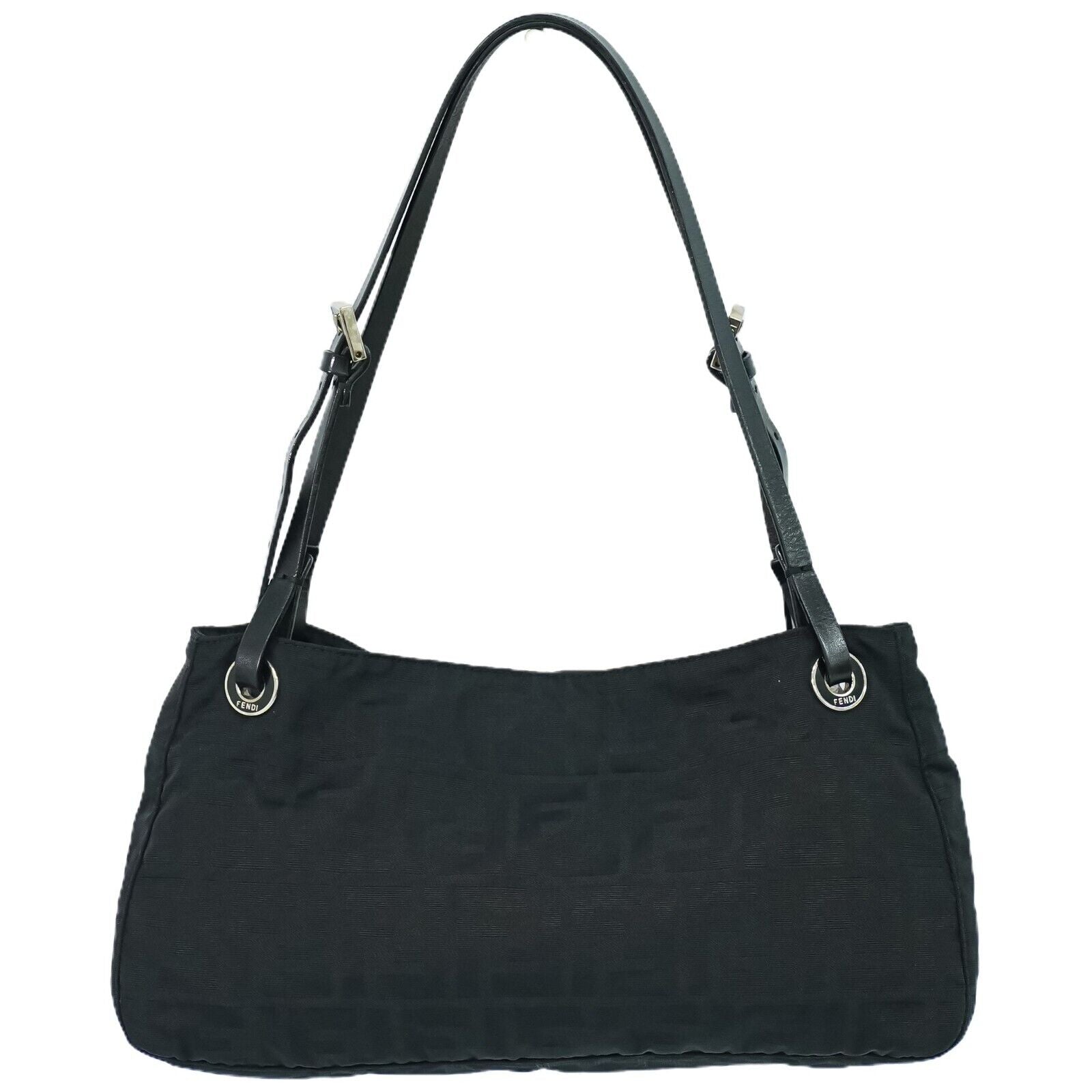 Fendi Zucca Black Synthetic Shoulder Bag