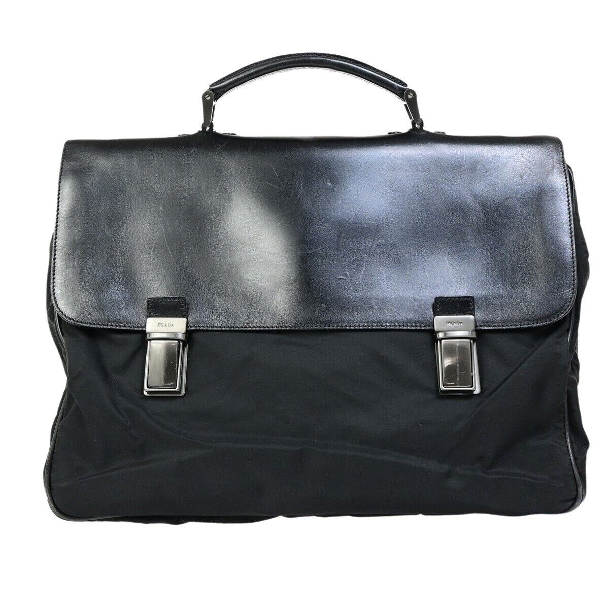 Prada Tessuto Black Synthetic Briefcase Bag