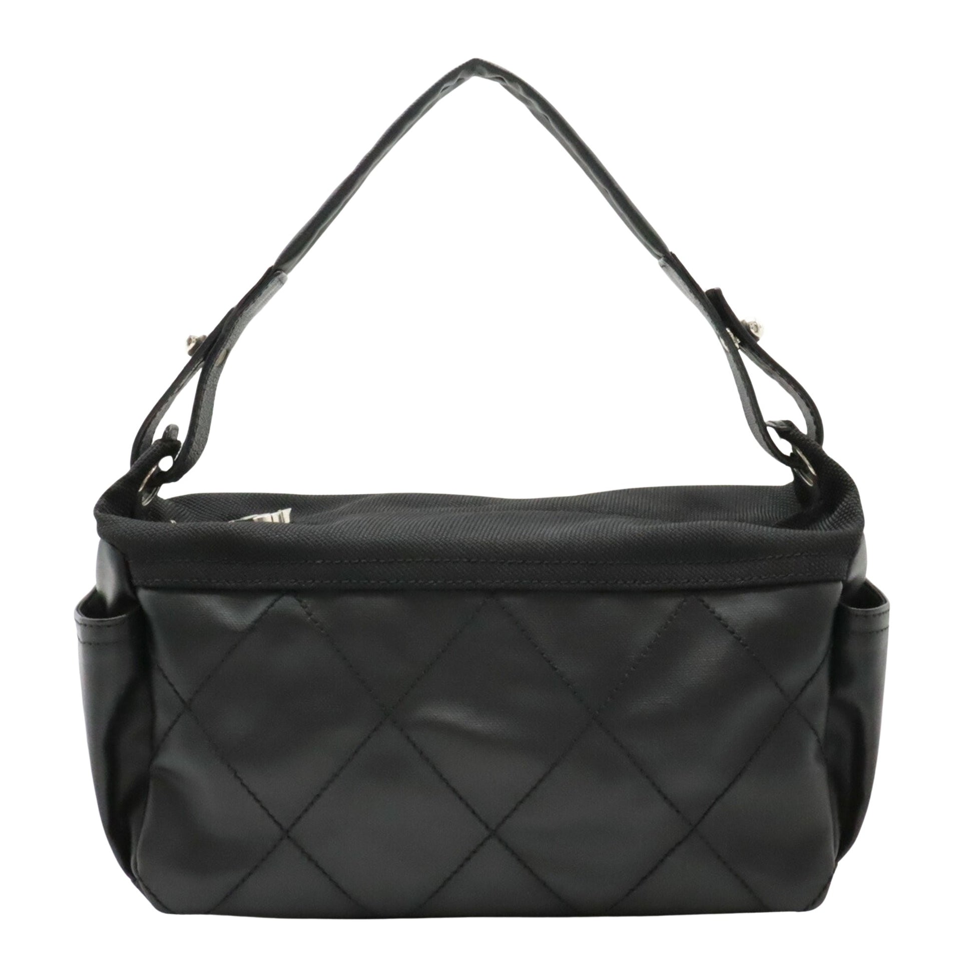 Chanel Paris Biarritz Black Leather Shoulder Bag