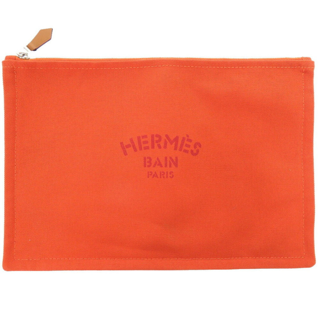 Hermès Orange Cotton Clutch Bag