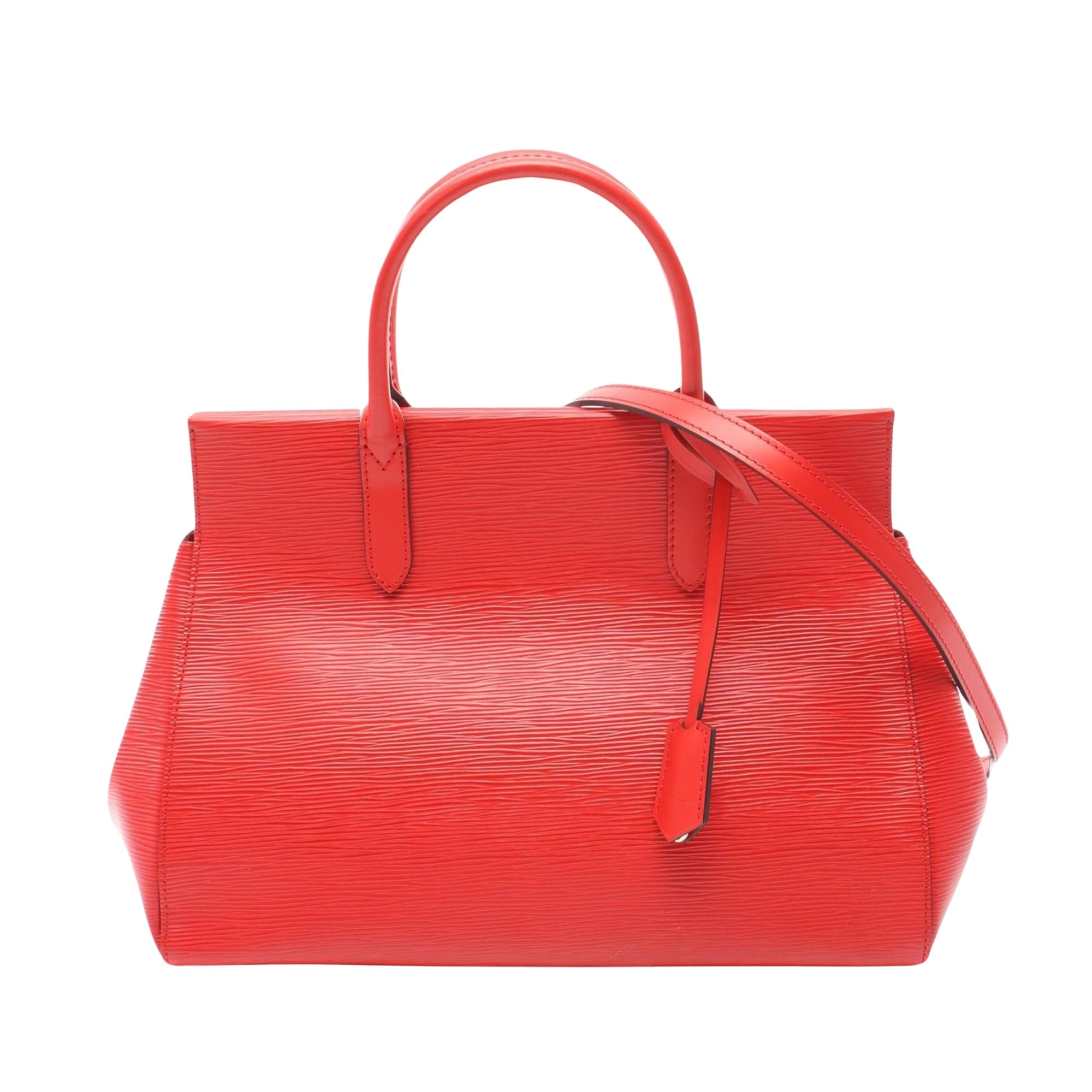 Louis Vuitton Marly Red Leather Handbag 