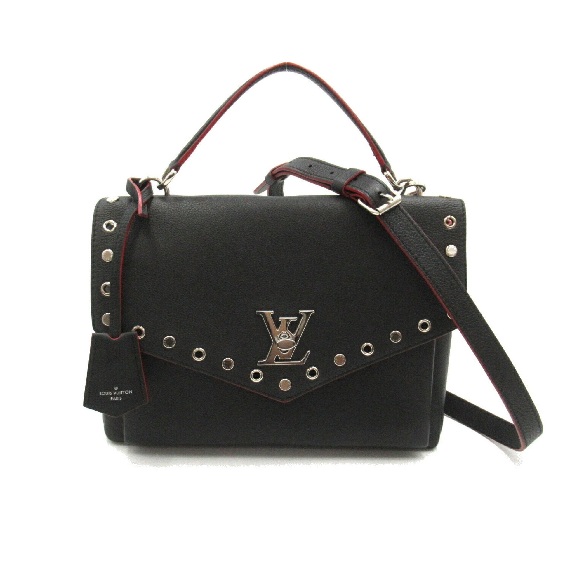 Louis Vuitton Mylockme Black Leather Handbag 