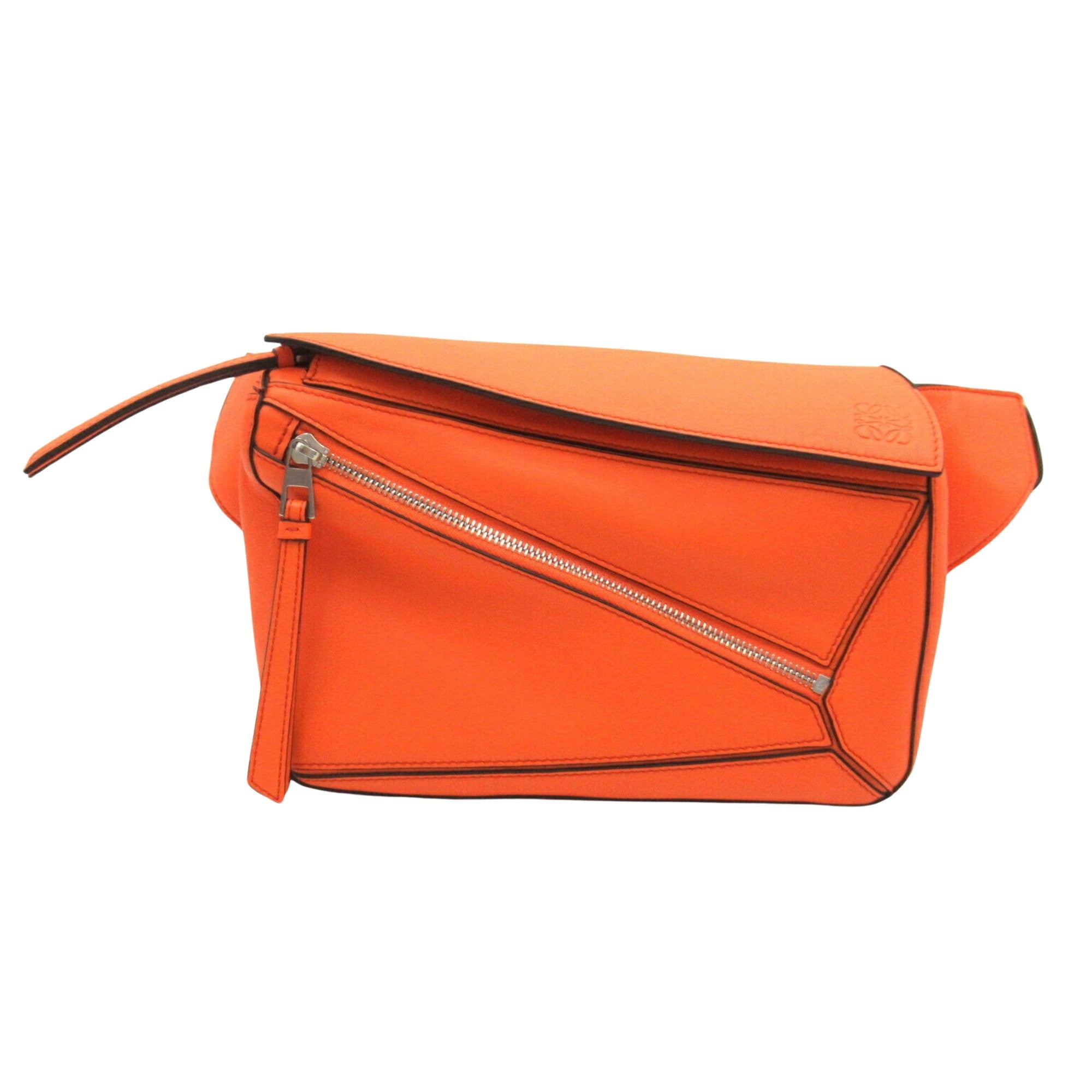 Loewe Puzzle Orange Leather Clutch Bag