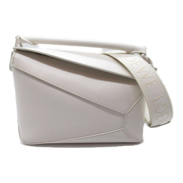 Loewe Puzzle White Leather Shoulder Bag