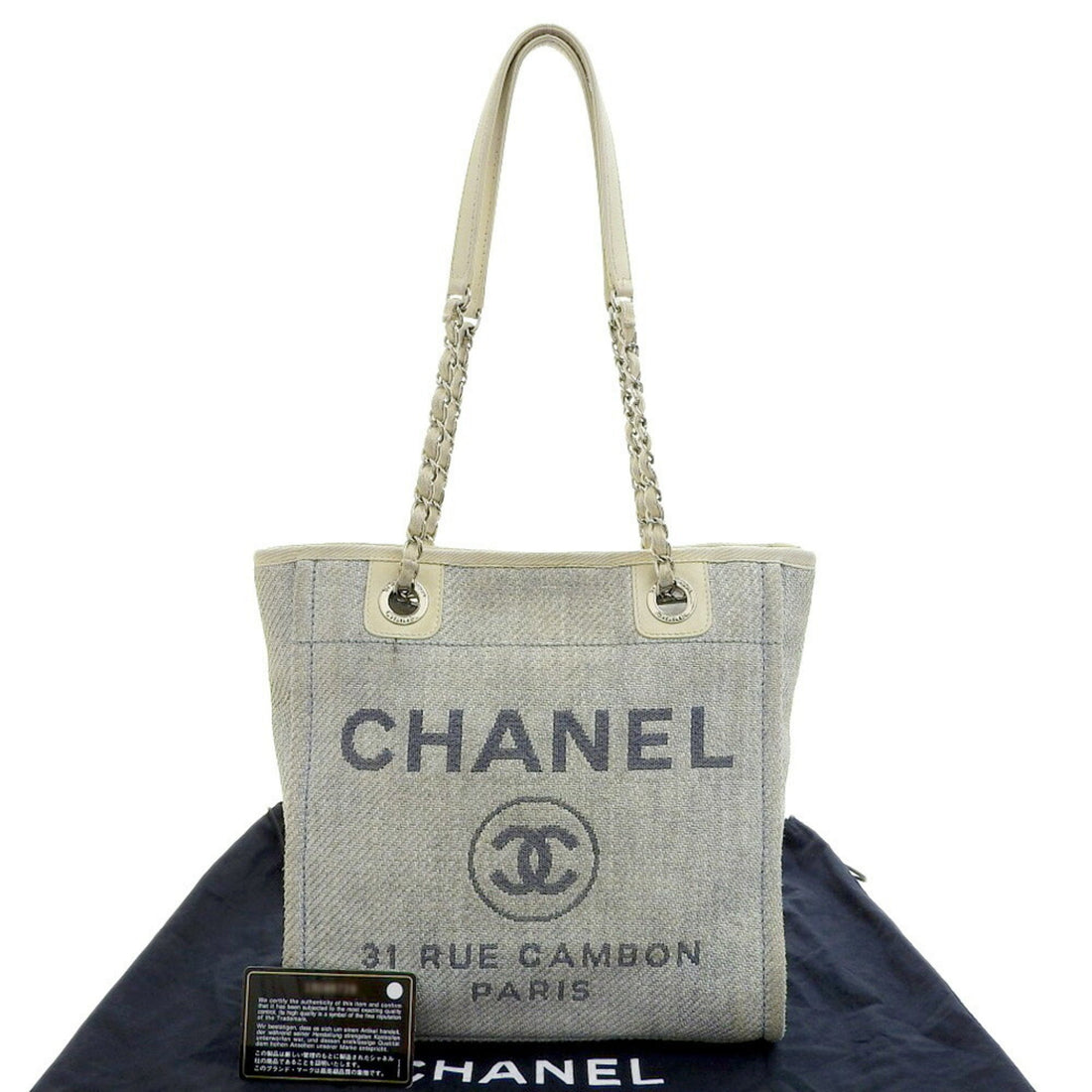 Chanel Deauville Blue Canvas Tote Bag