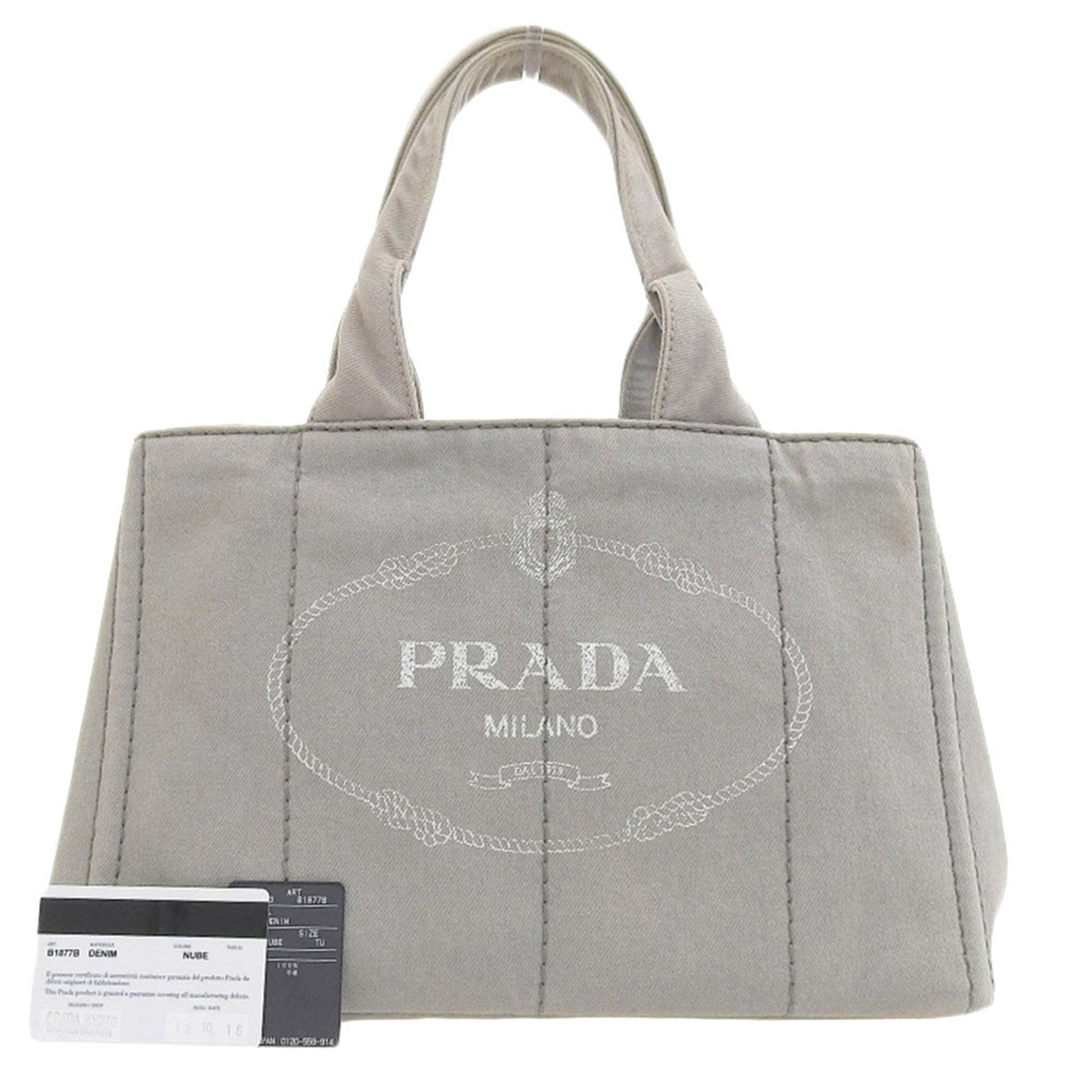 Prada Canapa Grey Denim - Jeans Tote Bag