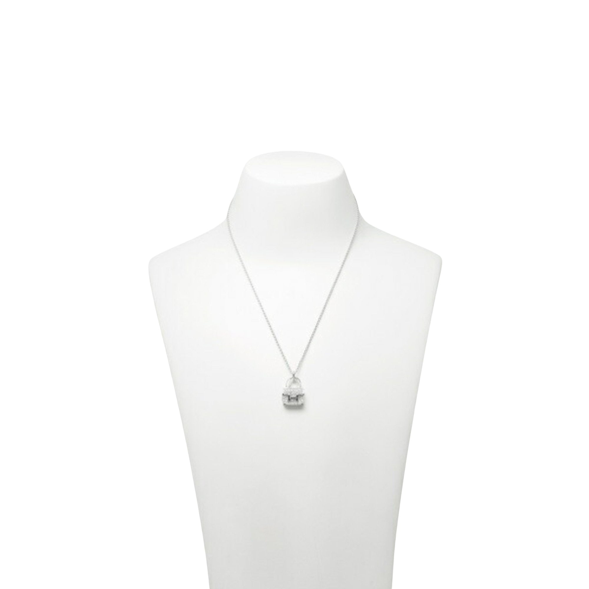 Hermès Amulette Silver White Gold Necklace 