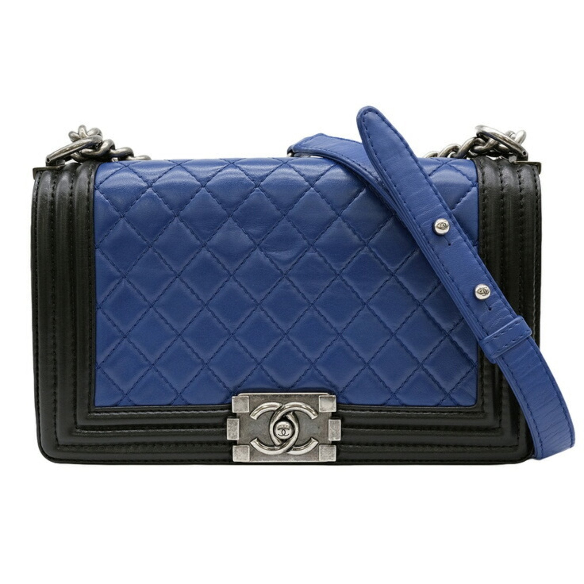 Chanel Boy Blue Leather Shoulder Bag