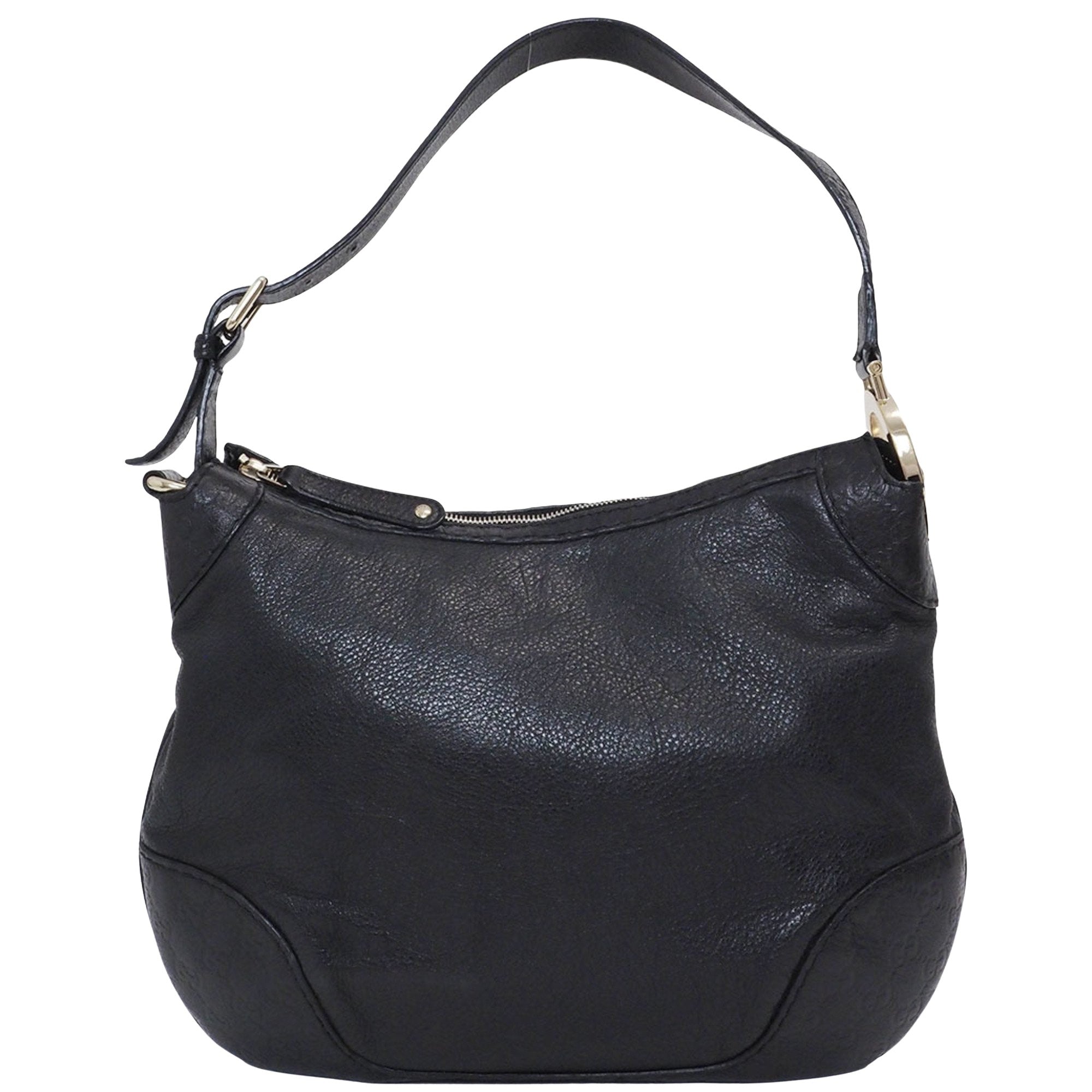 Gucci Hobo Black Leather Shoulder Bag