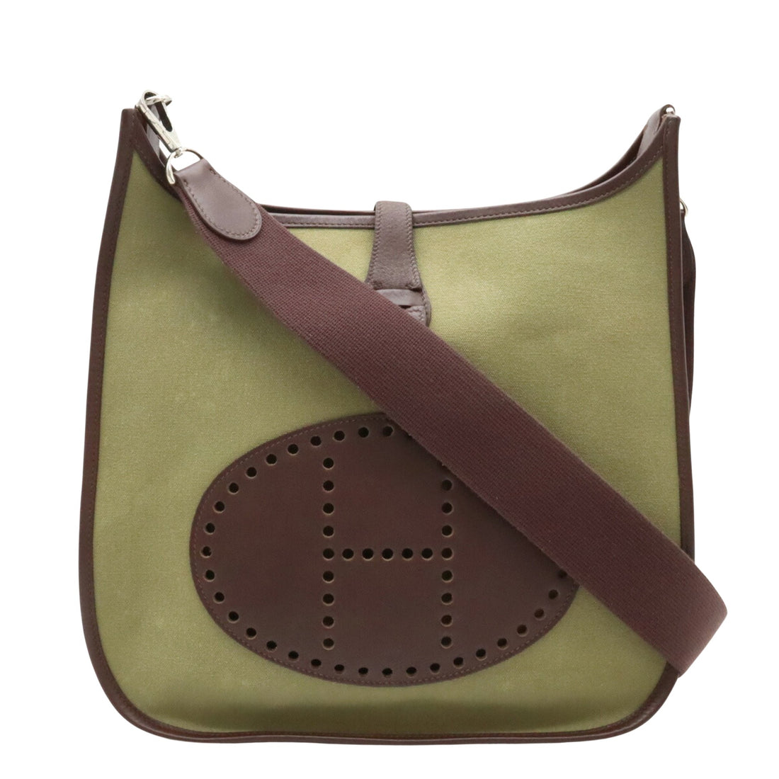 Hermès Evelyn Brown Canvas Shoulder Bag