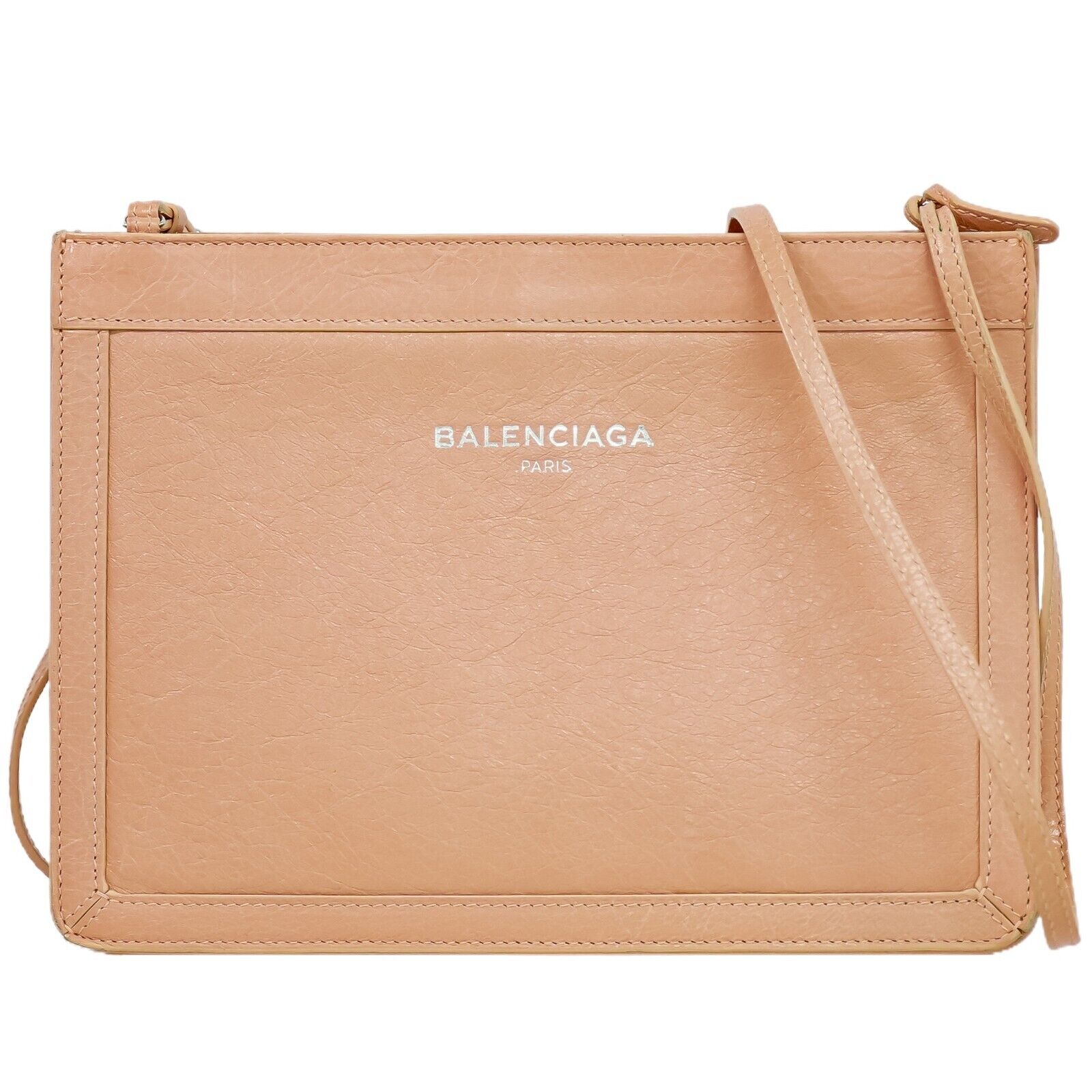 Balenciaga Navy pouch Pink Leather Handbag 