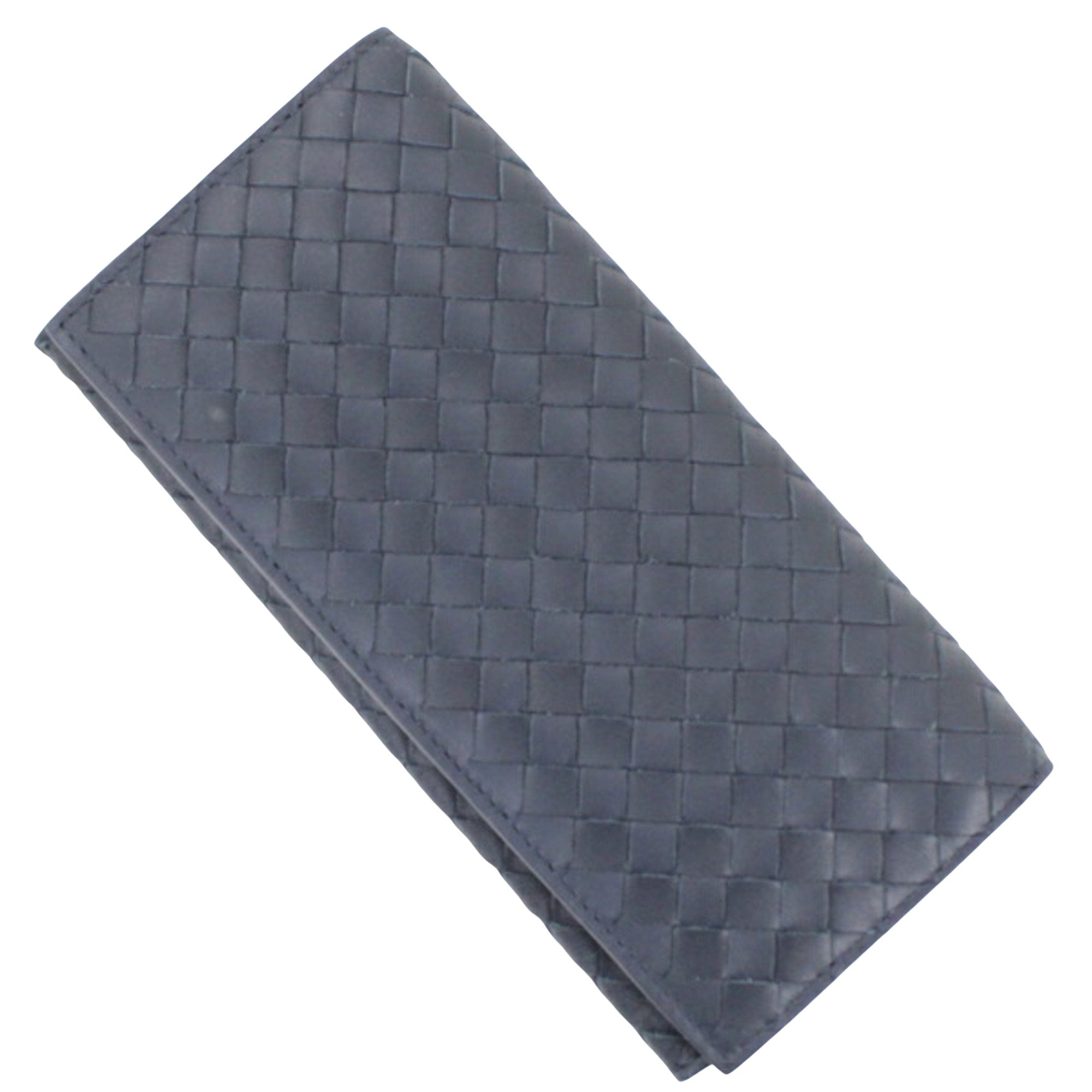 Bottega Veneta Intrecciato Navy Leather Wallet 