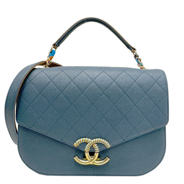 Chanel Coco Cuba Blue Leather Handbag 