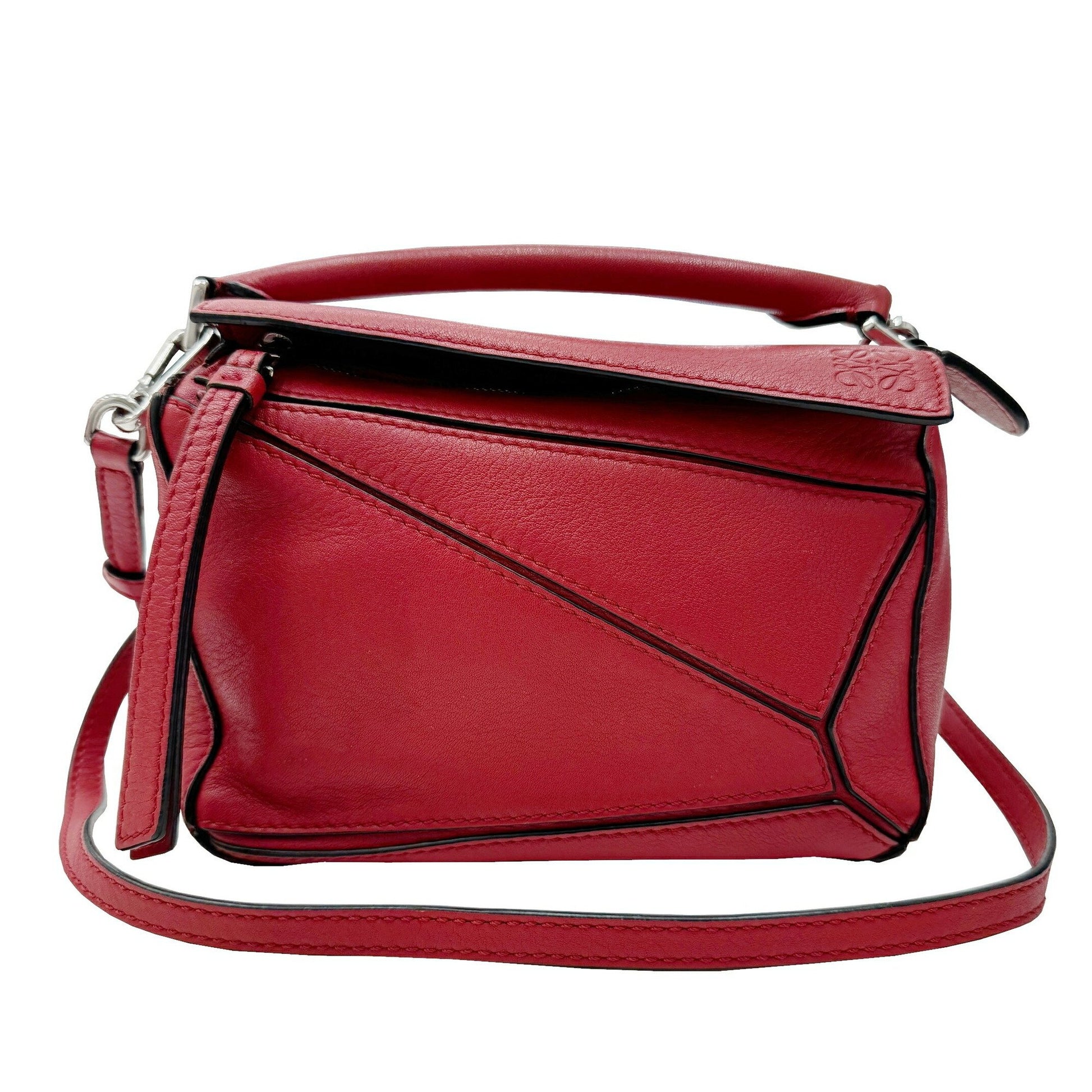 Loewe Puzzle Red Pony-Style Calfskin Shoulder Bag