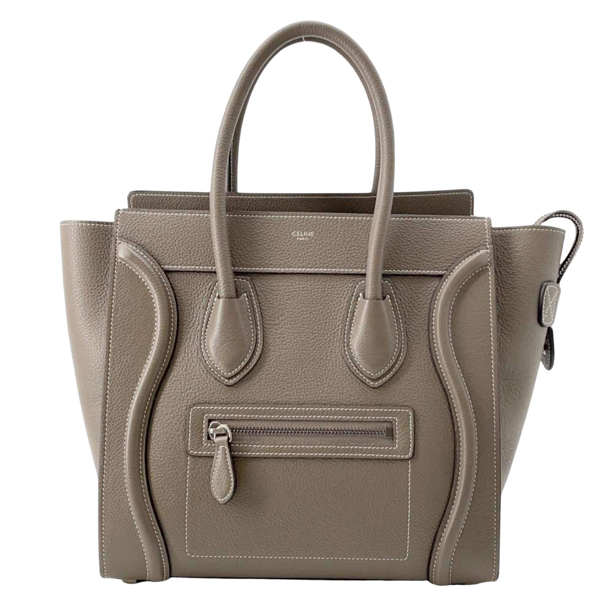 Céline Luggage Grey Leather Tote Bag