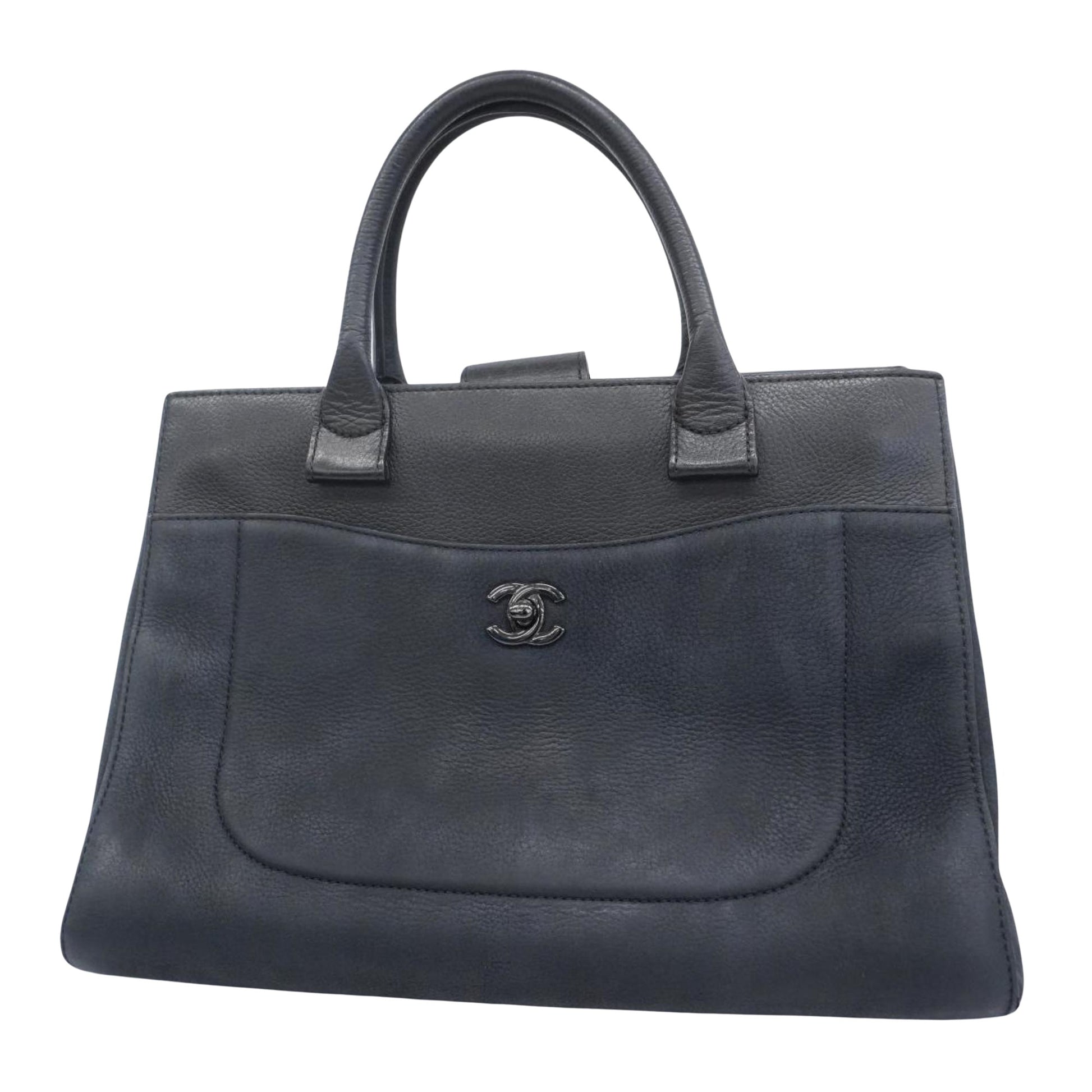 Chanel Executive Navy Leather Tote Bag