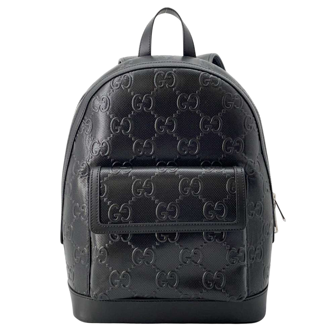 Gucci GG embossé Black Leather Backpack Bag