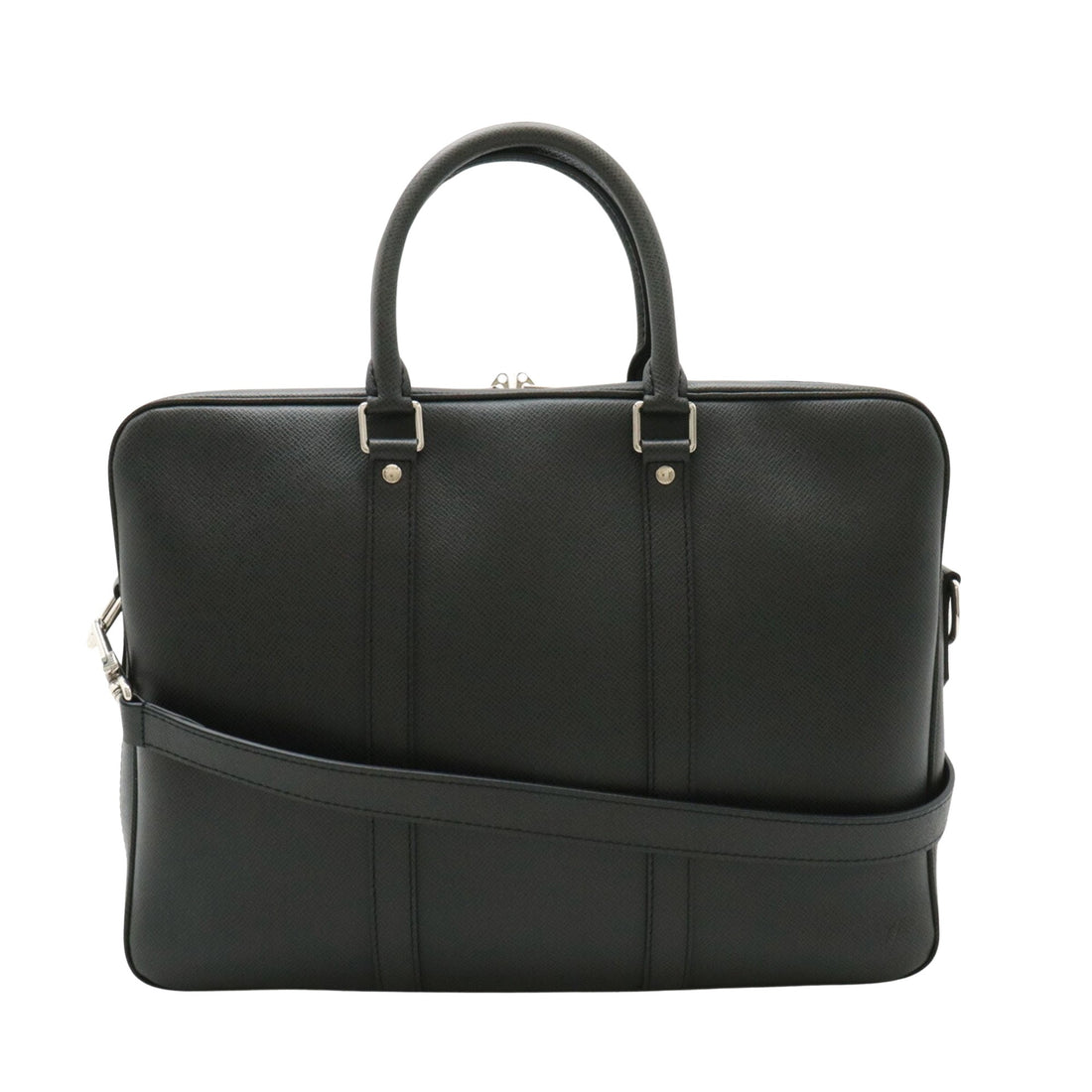 Louis Vuitton Porte Documents Voyage Black Leather Briefcase Bag