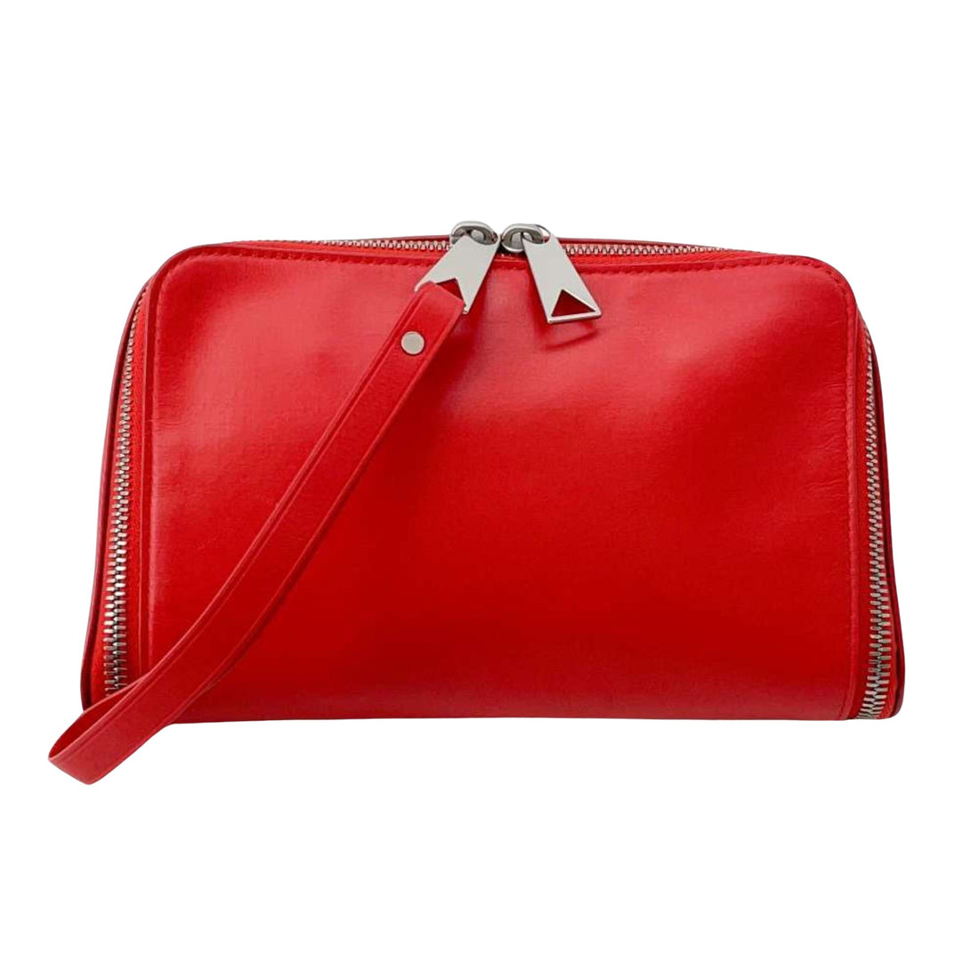 Bottega Veneta Red Leather Clutch Bag