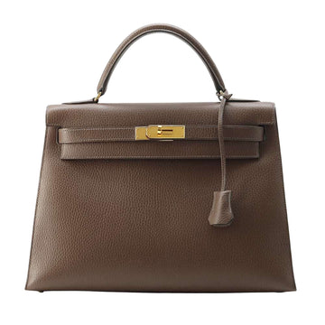 Hermès Kelly 32 Brown Leather Handbag 