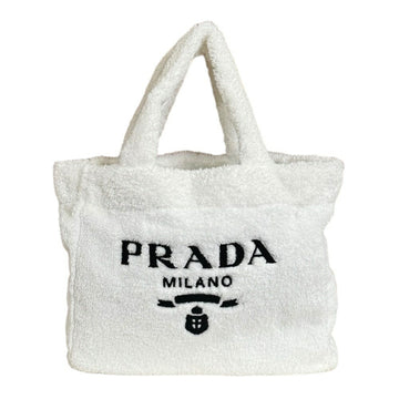 Prada White Fabric Tote Bag