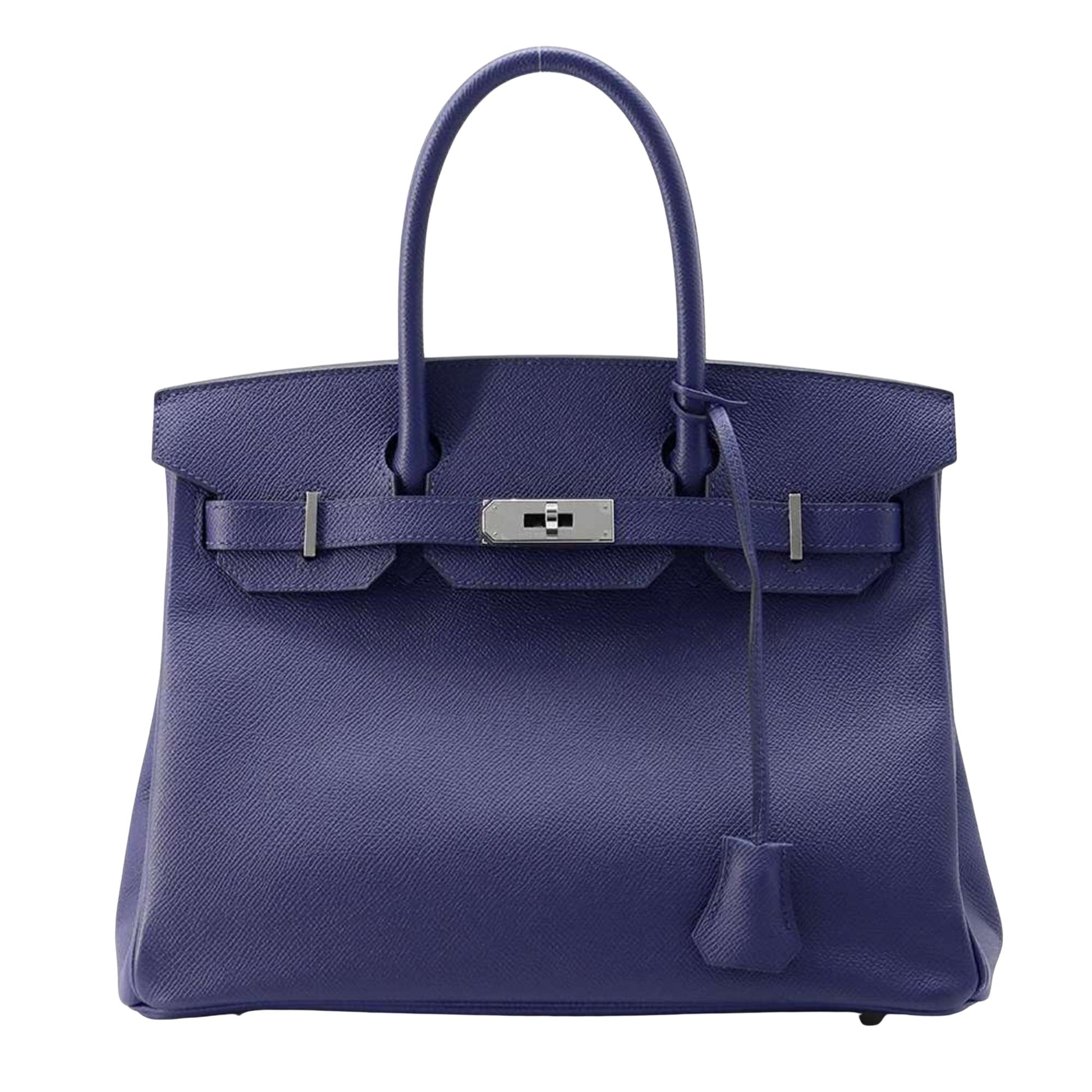 Hermès Birkin Purple Leather Handbag 