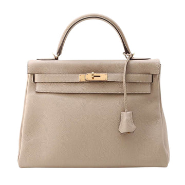 Hermès Kelly Beige Leather Handbag 