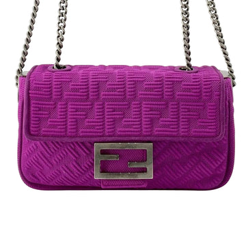 Fendi Baguette Purple Suede Shoulder Bag