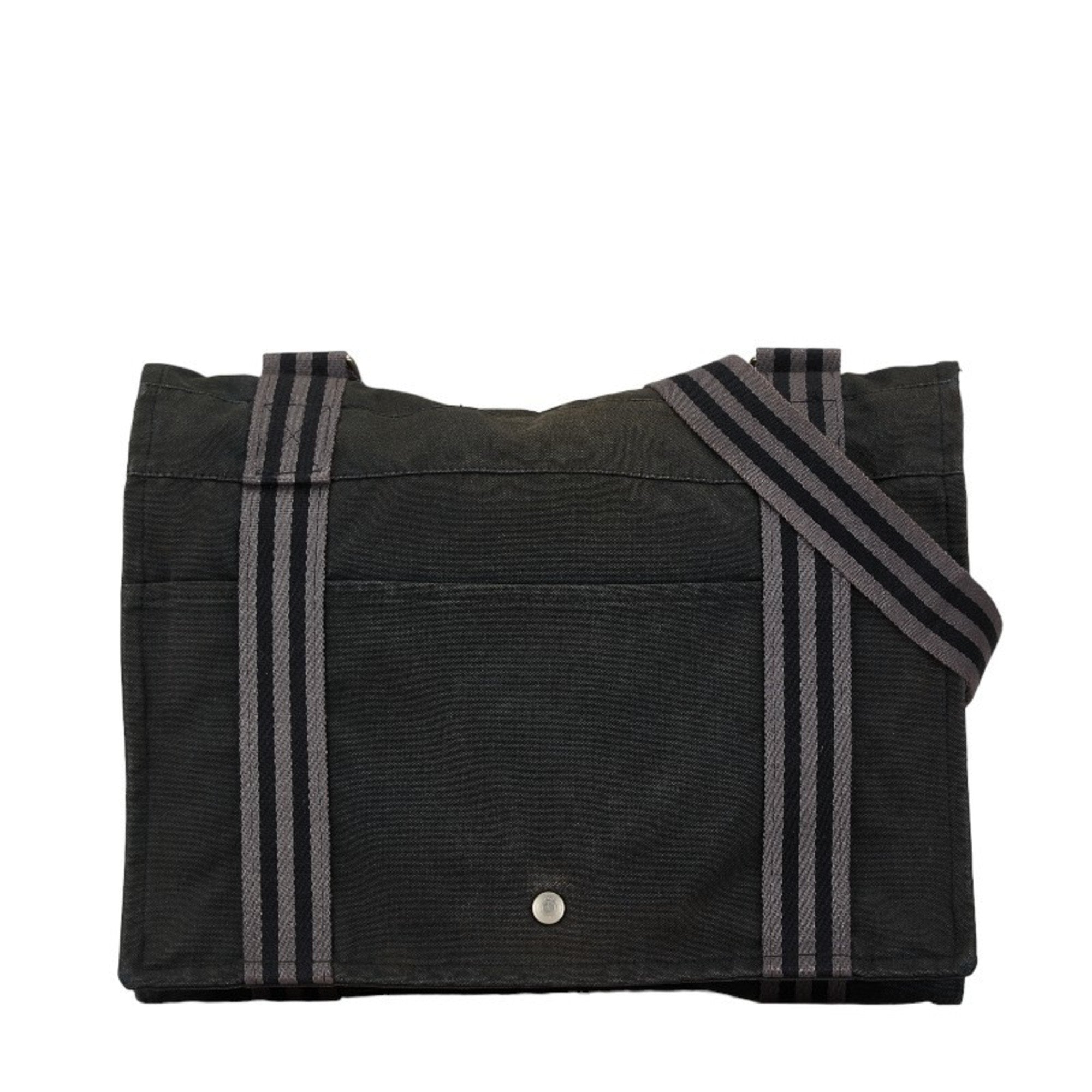 Hermès Herline Black Canvas Shoulder Bag