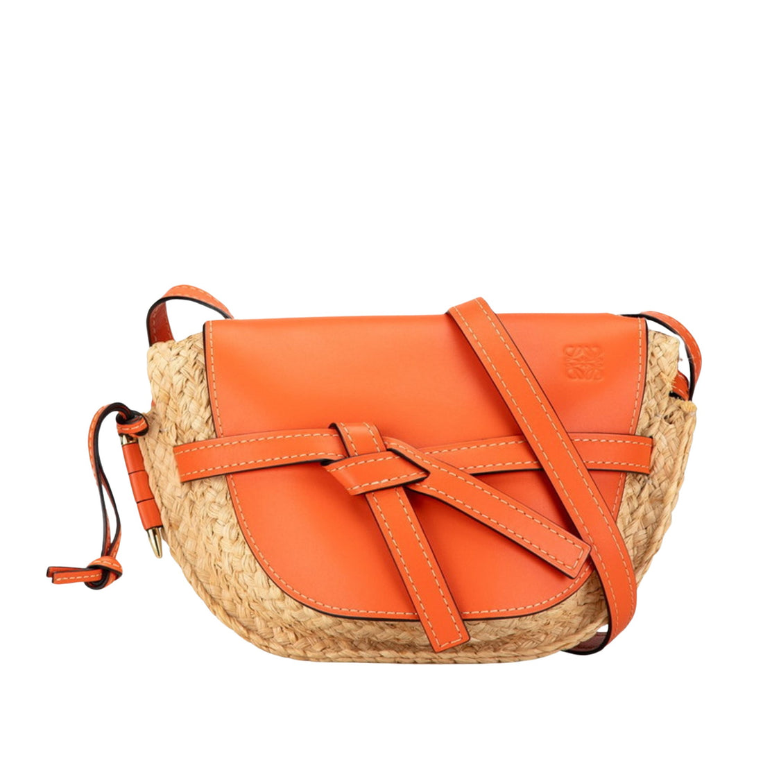 Loewe Anagram Orange Leather Shoulder Bag