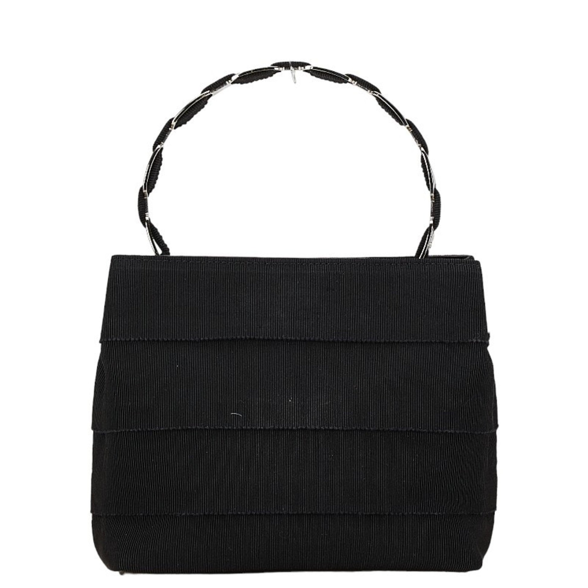 Salvatore Ferragamo Vala Black Canvas Handbag 