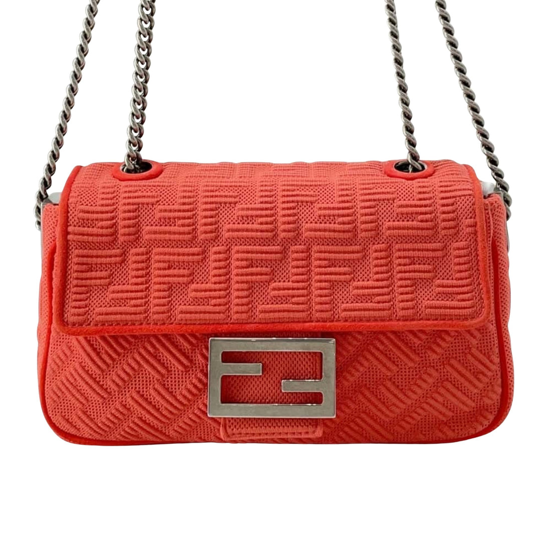 Fendi Baguette Red Suede Shoulder Bag