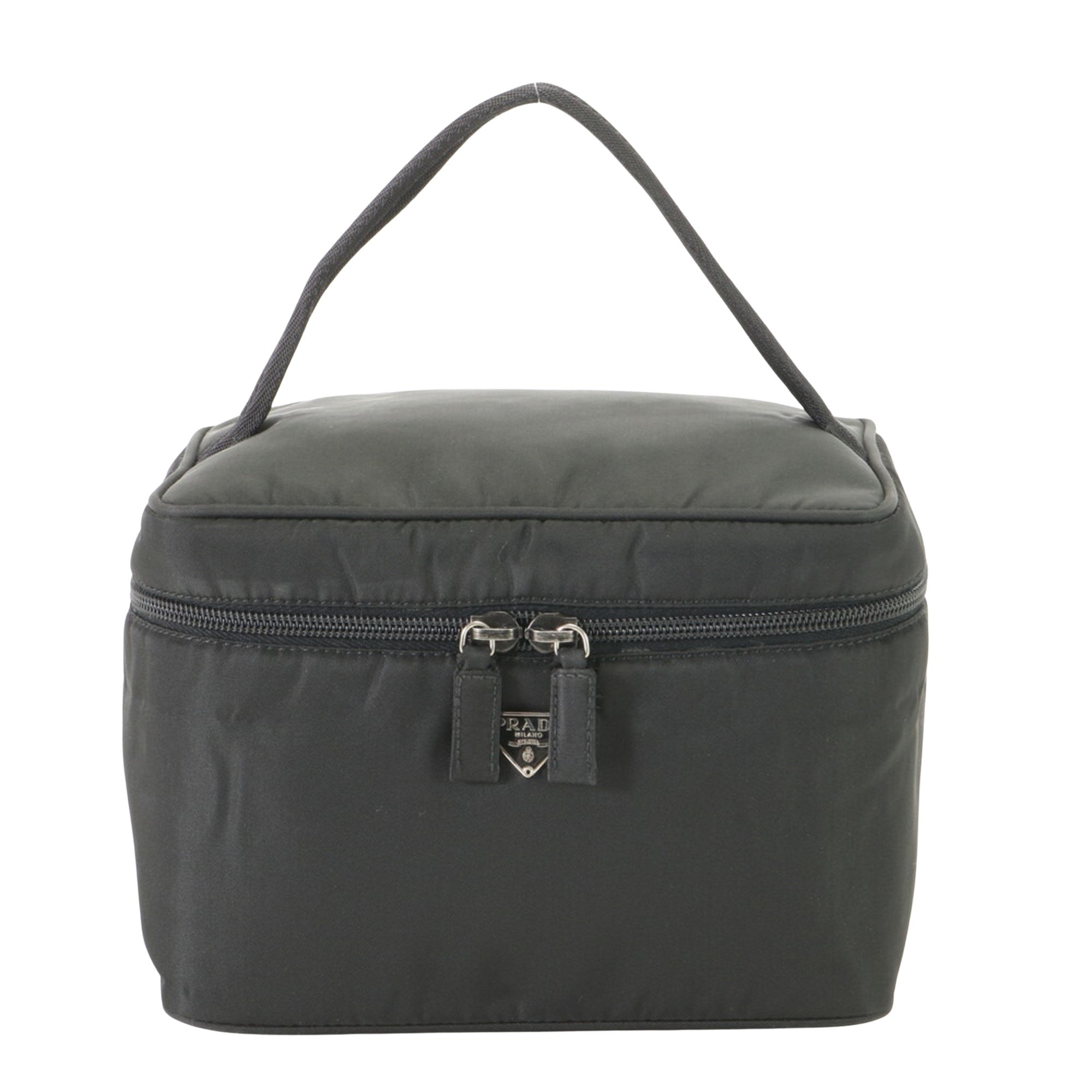 Prada -- Black Canvas Handbag 