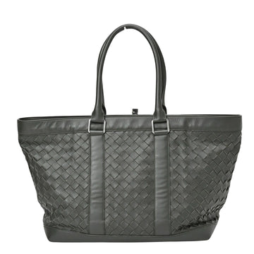 Bottega Veneta Intrecciato Khaki Leather Tote Bag