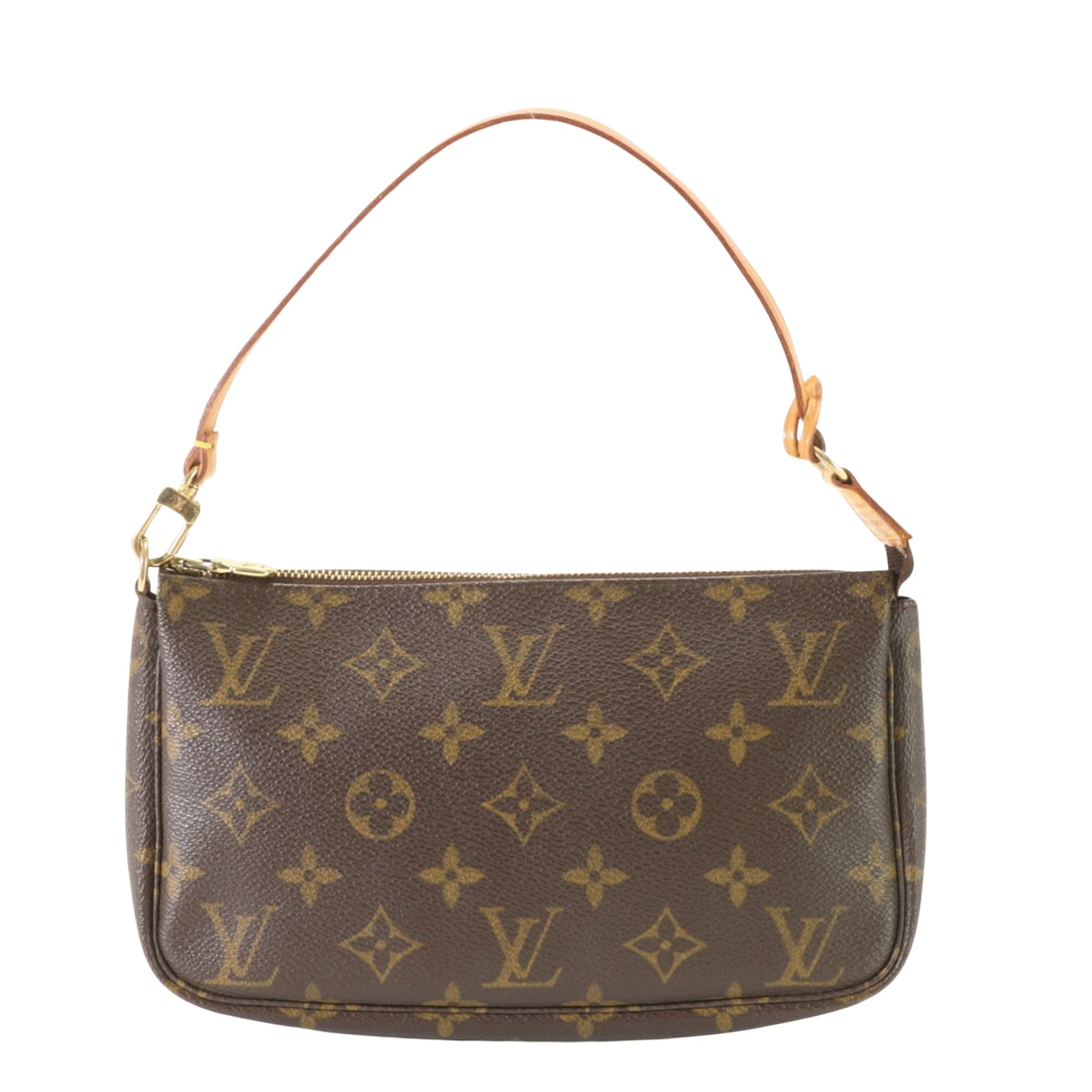 Louis Vuitton Pochette accessoires Brown Leather Clutch Bag