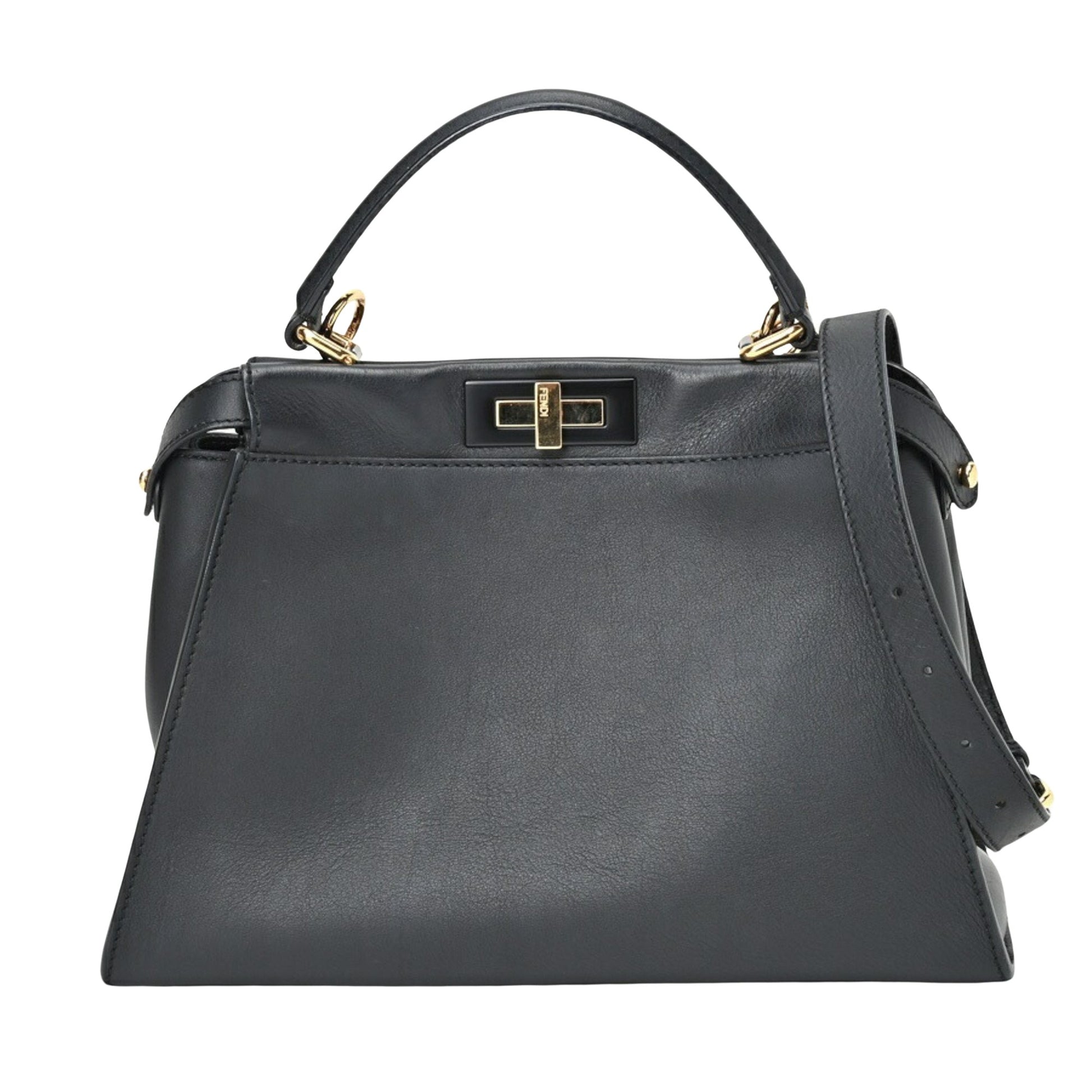 Fendi Peekaboo Black Pony-Style Calfskin Handbag 