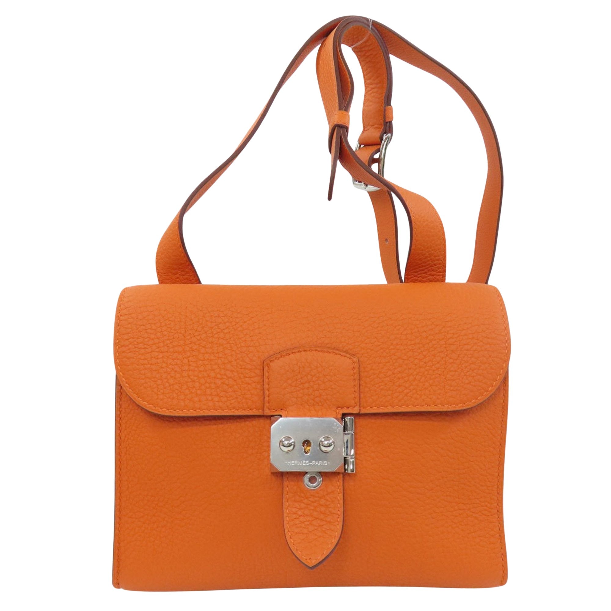 Hermès Sac À Dépèches Orange Leather Shoulder Bag