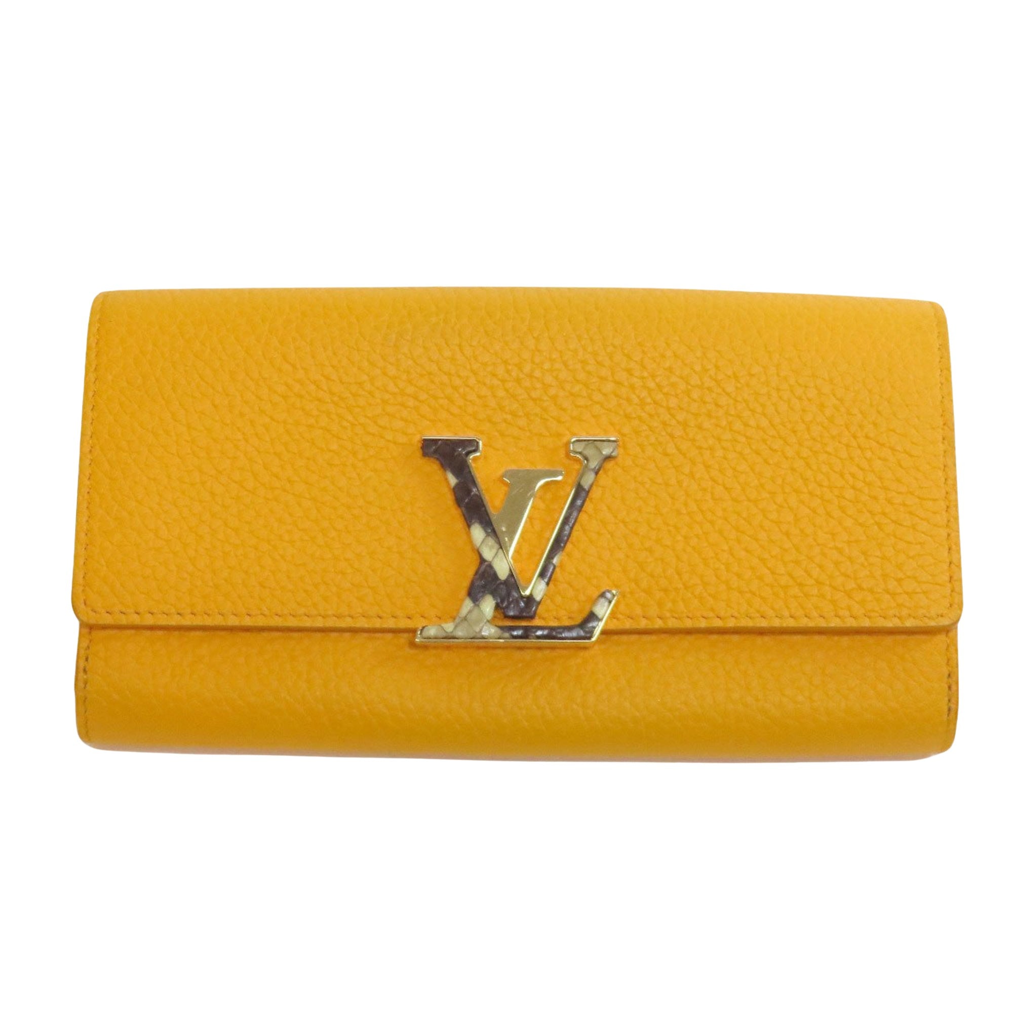 Louis Vuitton Capucines Yellow Leather Wallet 