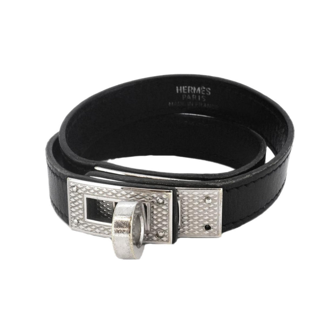 Hermès Kelly Black Leather Bracelet 