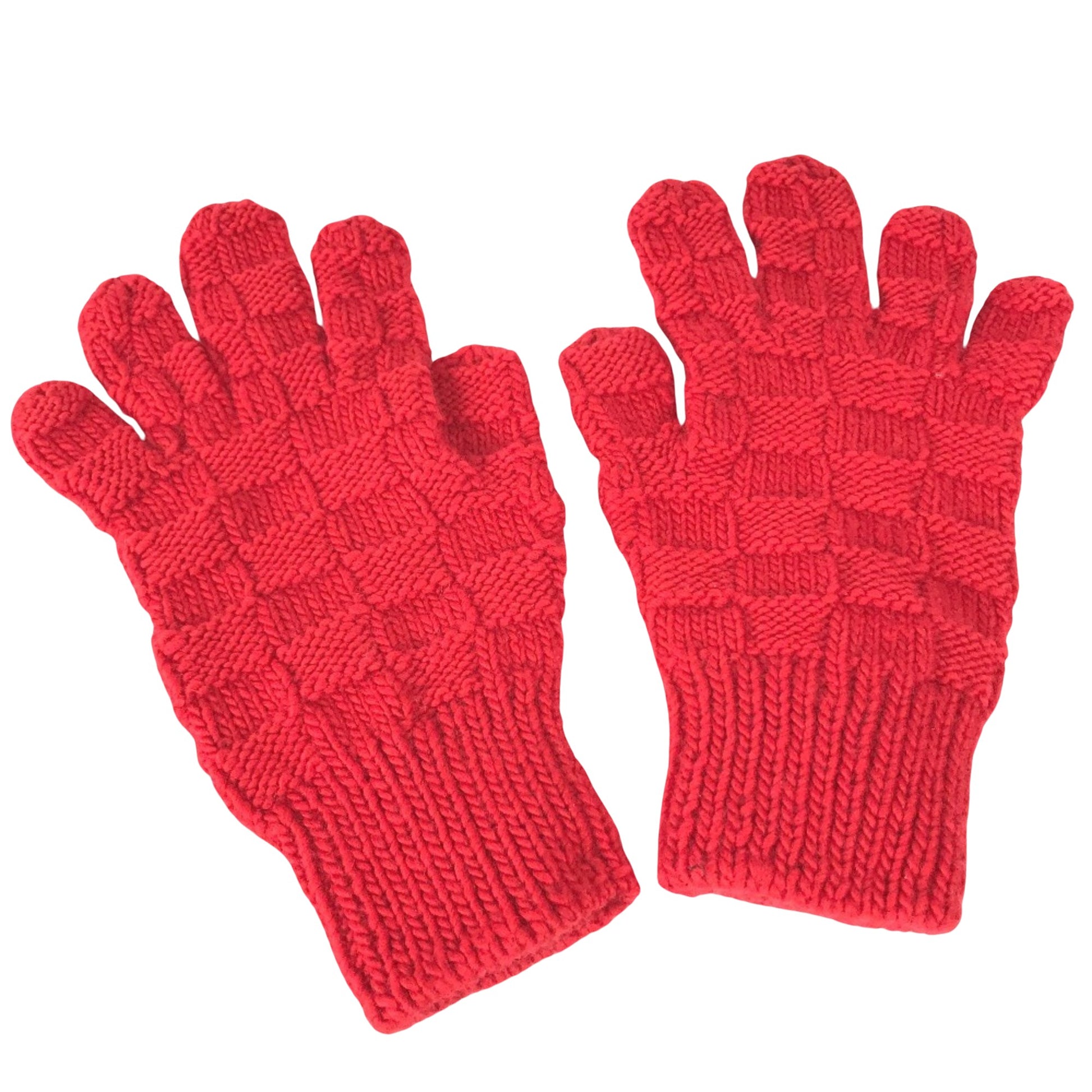 Bottega Veneta Red Wool Gloves 