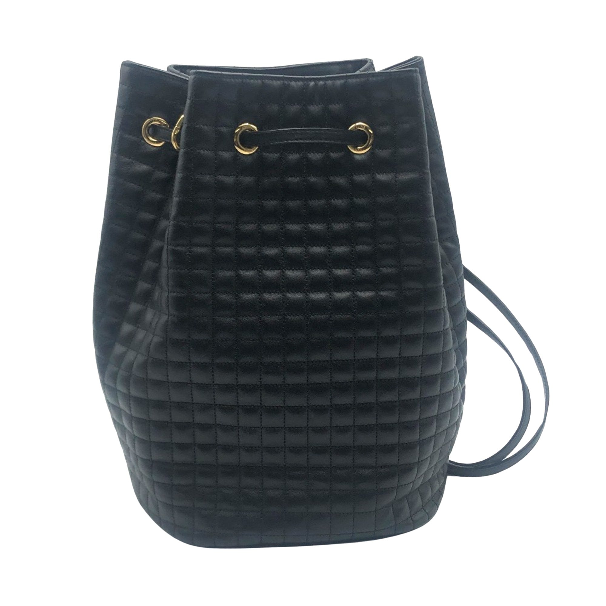 Céline C charm Black Leather Backpack Bag